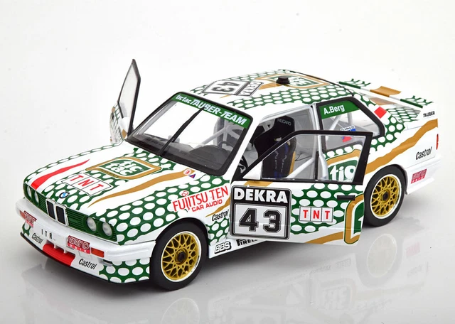 Bmw M3 E30 #43 Tic Tac Berg 1991 Solido S1801505 1/18 Metal Dekkra Tnt