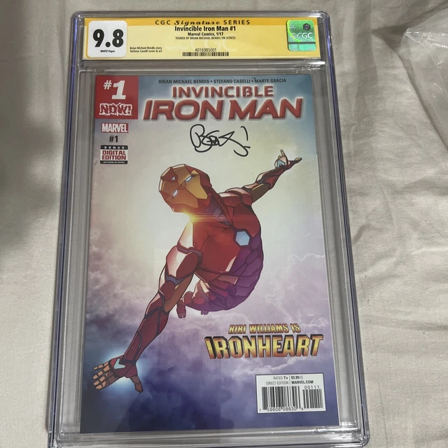 Invincible Ironman 1 Ironheart 1st Solo CGC SS 9.8 Sign Bendis Marvel Comic Riri