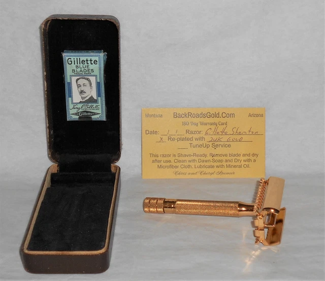 Gillette 1937 Sheraton TTO Refurbished Replated 24 Gold W Case X–37