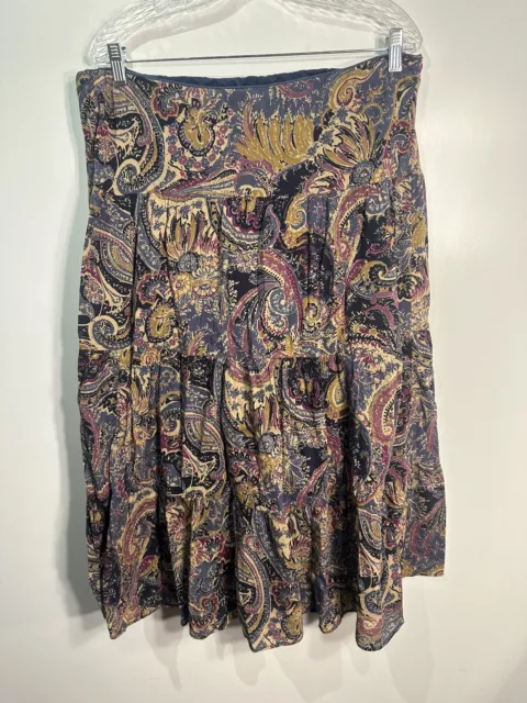 chaps womens printed skirt size large