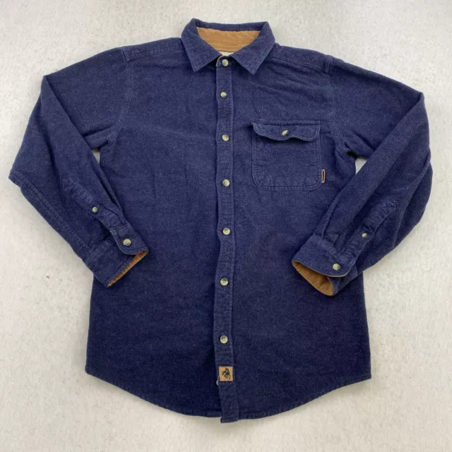 Legendary Whitetails Shirt Jacket Mens S Navigator Fleece Long Sleeve Blue