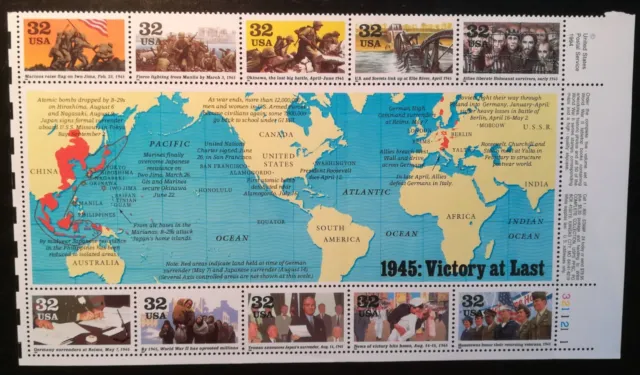 Briefmarken USA (USPS): Zusammendruck `Sieg im II.WK´, 1994, nasskl., postfrisch
