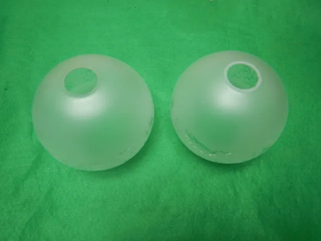 paire de globe en verre serigraphié pour lustre ,appliques,lampe pétrole 2