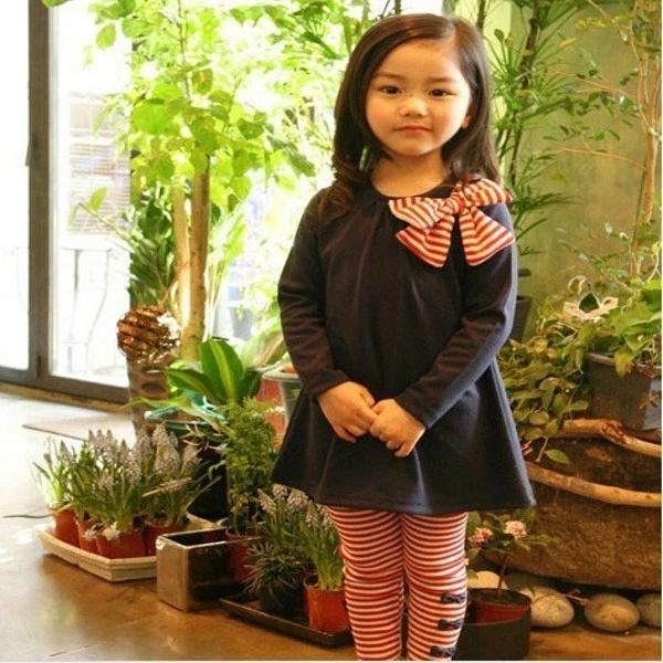Toddler Kids Baby Girls Shirts Pants Outfits Clothes Tracksuit Set Bowknot Tops