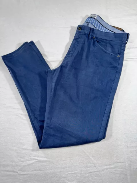 Peter Millar Crown Ultimate Sateen 5 Pocket Lake Blue Pants Men's Size 34x32