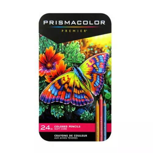Sanford Prismacolor Premier Colored Pencils, Soft Core, 24 Pack
