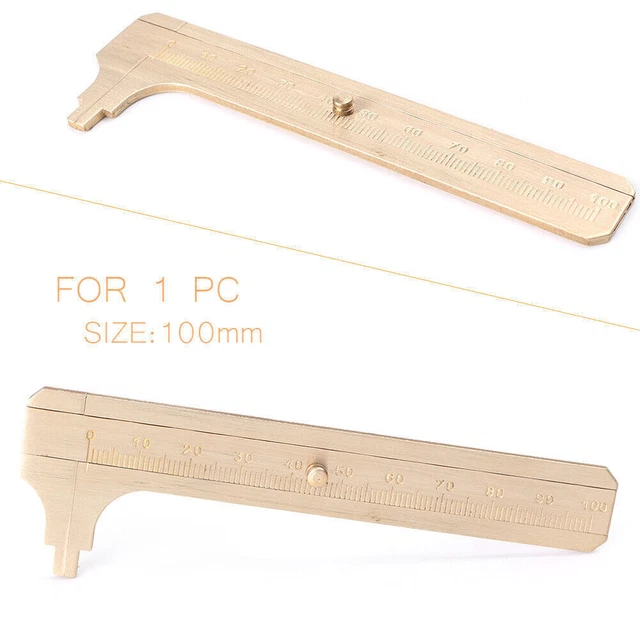 100mm Brass CALIPER Sliding Vernier Ruler Gauge Gem Tool Bead Measuring Gear co