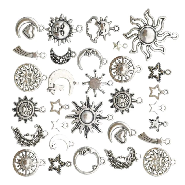 70 piezas Colgante Estrella-Luna Colgante Halloween Metal Señorita