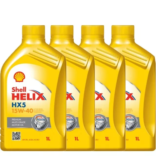 Olio Motore 15w40 Shell Helix HX5 SN Multigrado da 4L Litri Motori Benzina e Die