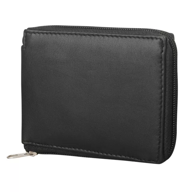 RFID Full Zip Around Real Leather Credit Card ID Coin Pocket Wallet Purse 1184