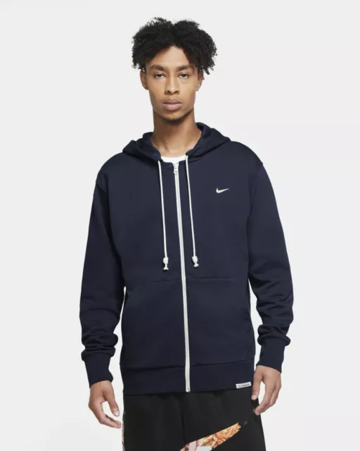 Men's S Nike Standard Issue Full Zip Basketball Hoodie Sweatshirt Navy Blue