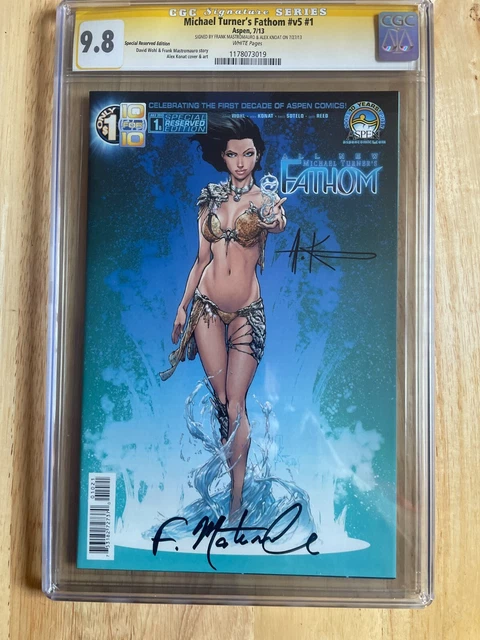 Michael Turner's Fathom V5 #1B Signature Series Graded Cgc 9.8!