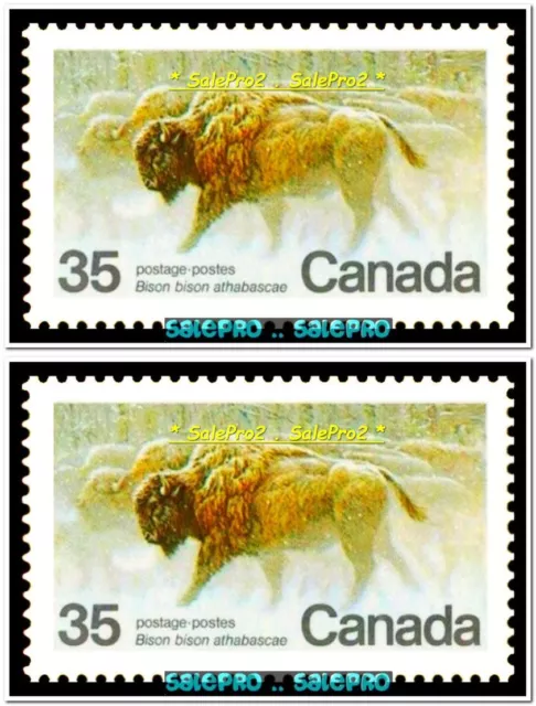 2x CANADA 1981 CANADIAN WILDLIFE WOOD BISON MINT FV FACE 70 CENT MNH STAMP LOT