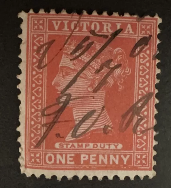 C1900  Victoria Queen Victoria Australia State Stamp 1d Rose Red  E17