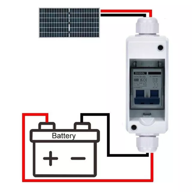 PV Disconnect Box DC12-240V, 40A Circuit Breaker Solar System Isolator Switch 2