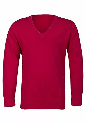 Boys Girls Unisex Kids Red School Jumper