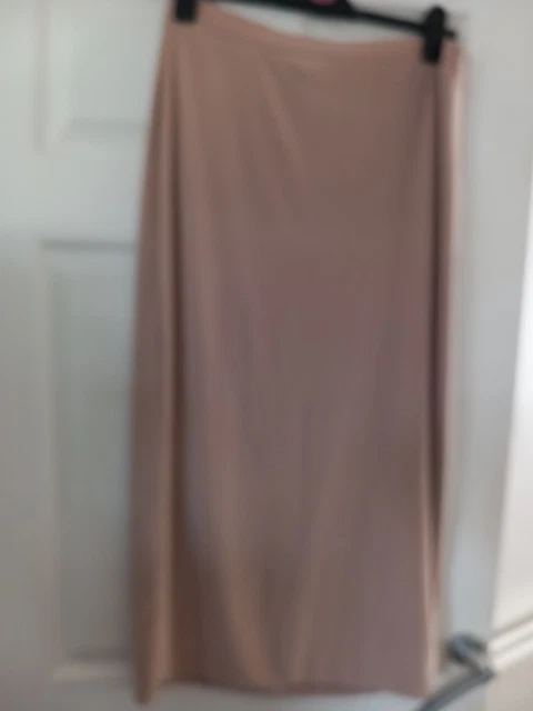 scatola 504 gonna da donna boohoo lunga beige nuova senza etichette taglia 18 (stati 20)