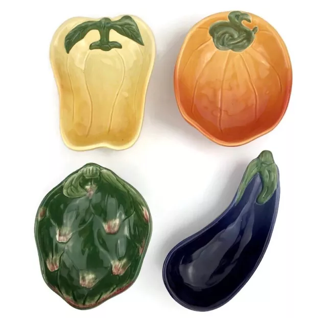 Williams Sonoma JARDIN POTAGER Dip Condiment Bowls (4) Vegetable Shaped