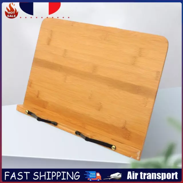 Small Bamboo Book Stand Adjustable Document Holder Versatile for Office (28*21)