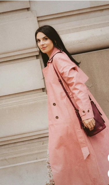 Free People Morrison Vegan Leather Trench Coat Pink Size Small RRP $595 Free People Morrison Vegan Leather Trench Coat Pink Size Small RRP $595
