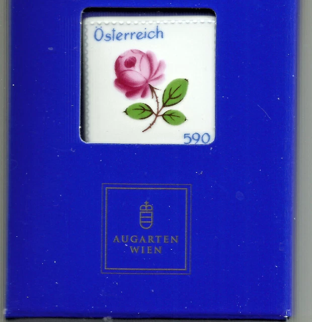 XX22_A.2014.Austria.La rosa Viennesa dipinta sul francobollo di porcellana.RARO.