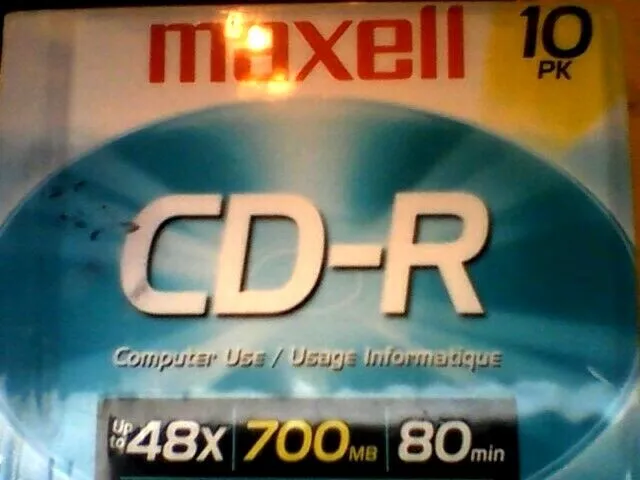 Support CD enregistrable Maxell MAX648210, CD-R, 40x, 700 Mo, pack de 10 étui à bijoux mince 2