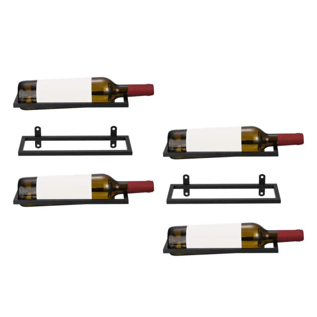 Metal Wine Rack Wall Mounted 6 Pcs Hanging Wine Bottle Display Holder, Black