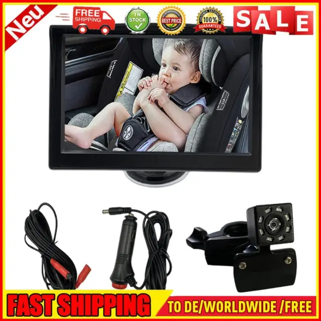 Fotocamera auto 5 pollici bambino HD bambino auto specchio display LCD retrovisione fotocamera bambino 8 LED