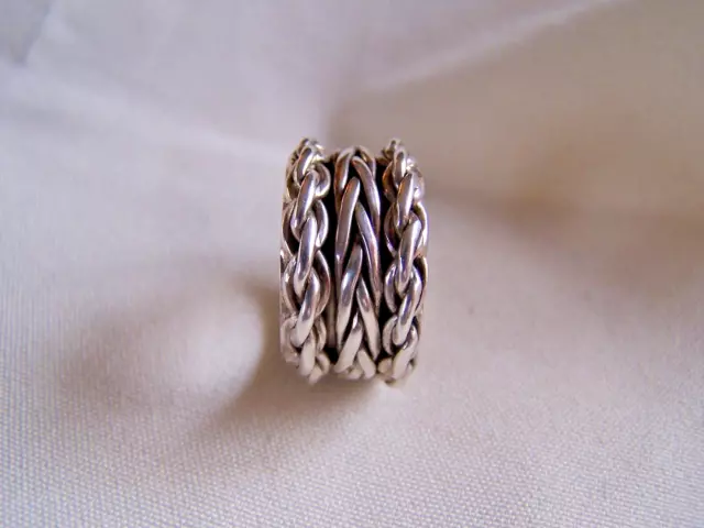 Taxco  CII  Silver Beaded Ring..   925 SS Size  6 1/2   NEW!!