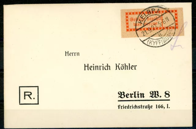 Lokalausgaben 1923 Halle: Mi.Nr.1Ia auf Brief. Mi: 220,-