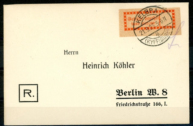 Lokalausgaben 1923 Halle: Mi.Nr.1Ia auf Brief. Mi: 220,- Lokalausgaben 1923 Halle: Mi.Nr.1Ia auf Brief. Mi: 220,-