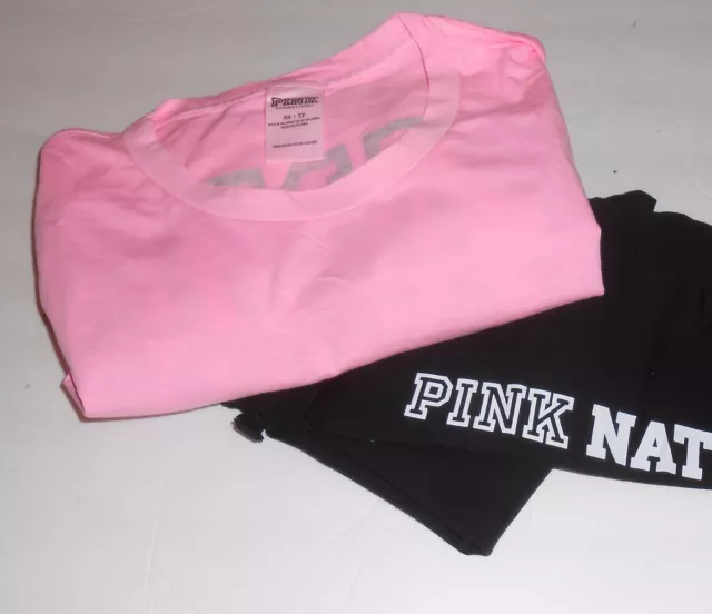 Victoria's Secret Pink Nation Campus Crop Yoga Leggings & Short Sleeve Tee S NWT