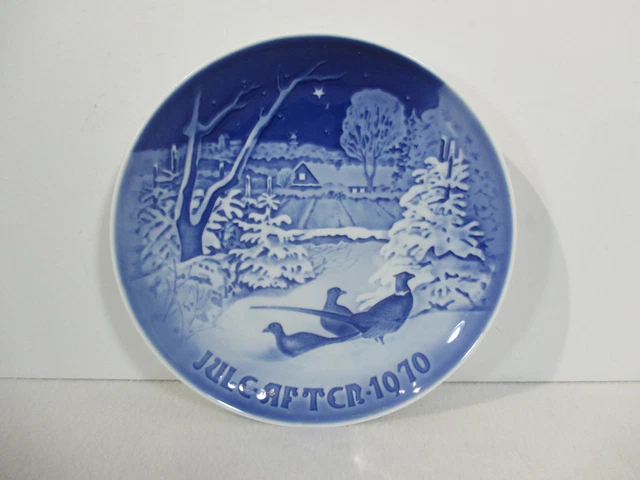 Bing Grondahl Jule After Vintage 1970 Plate Pheasants in the Snow at Christmas