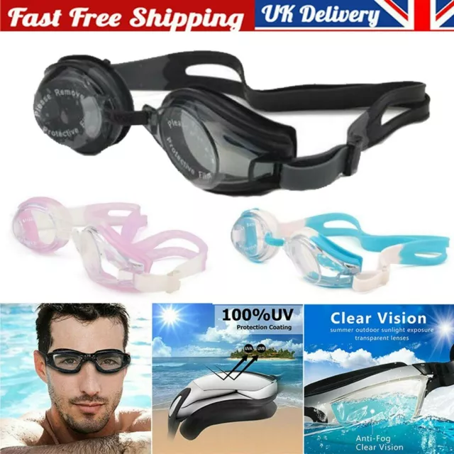 Non-Fogging Anti UV Swimming Swim Goggle Glasses Adjustable Eye Protect Adult UK