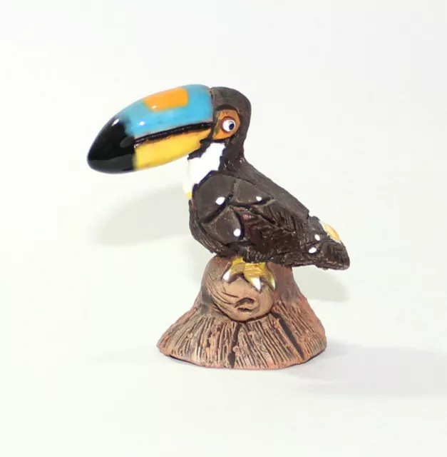 Clay Toucan Parrot Figurine Handmade In Peru