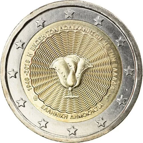 2 Euros Grecia 2018. Moneda Conmemorativa - Dodecaneso. S/C