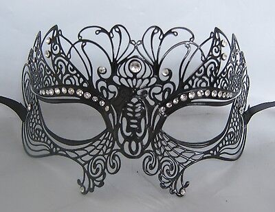 Black Filigree Metal Venetian Party Masquerade Mask No 22