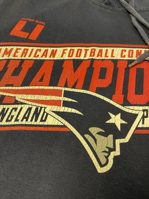 Felpa con cappuccio NFL New England Patriots da uomo grande blu football americano USA 14
