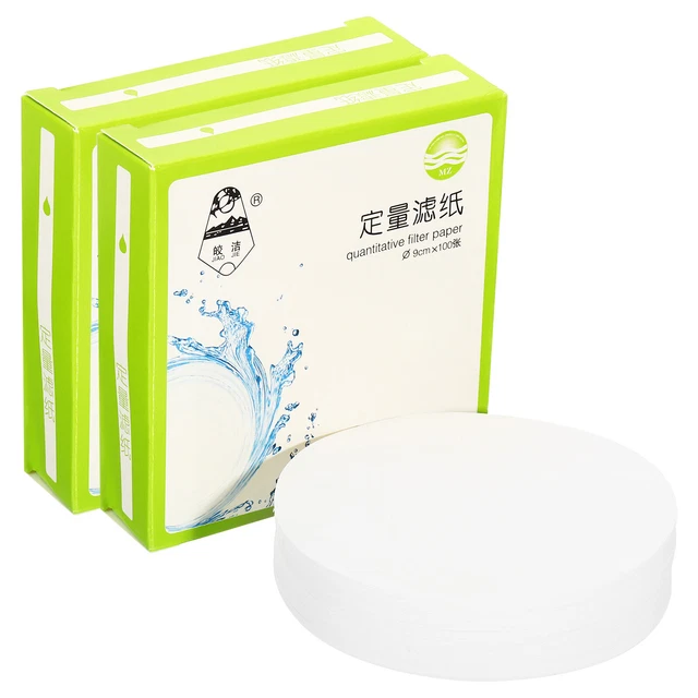 200Pcs 9cm Quantitative Filter Paper Circles, Medium Speed Round Lab Paper