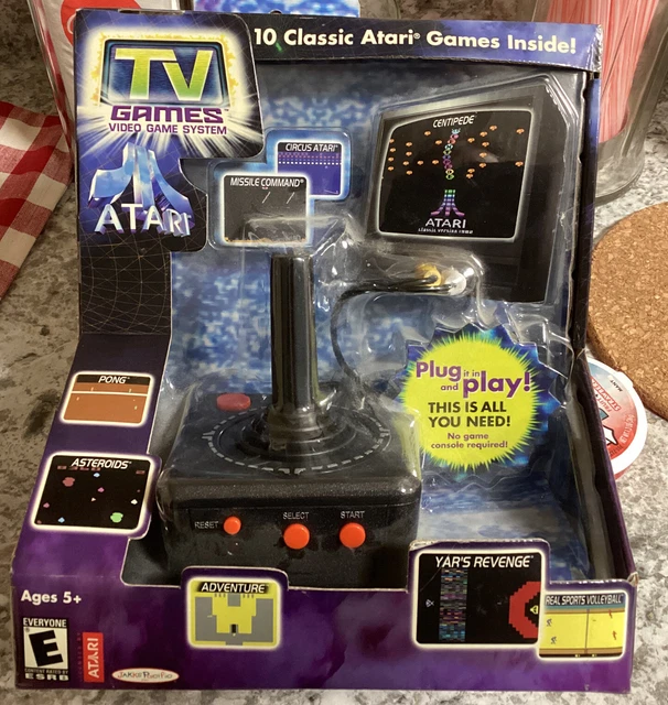 ATARI JAKKS PACIFIC Joystick TV Games Plug n Play 10 in 1 Game NEW! EUR