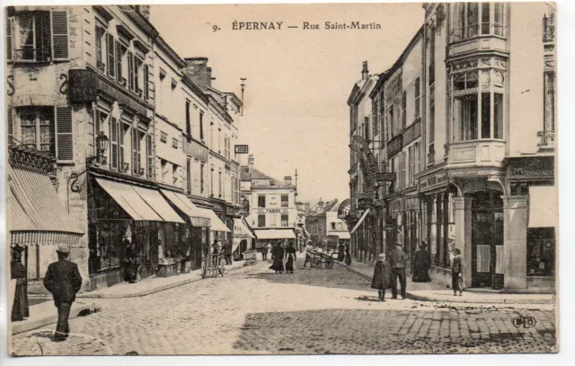 EPERNAY - Marne - CPA 51 - les rues - la rue St martin 2 - commerces