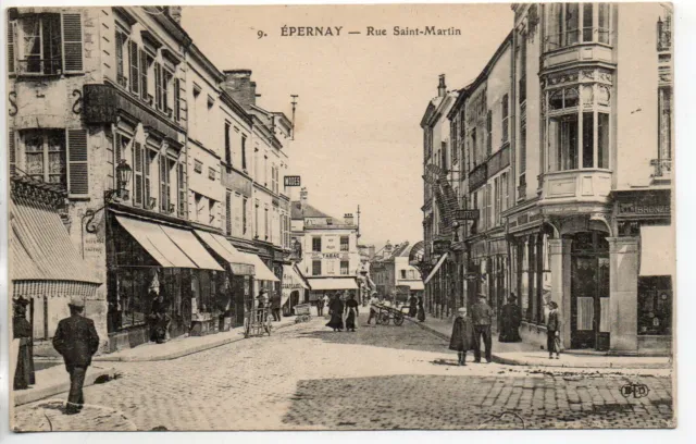 EPERNAY - Marne - CPA 51 - the streets - the rue St martin 2 - shops