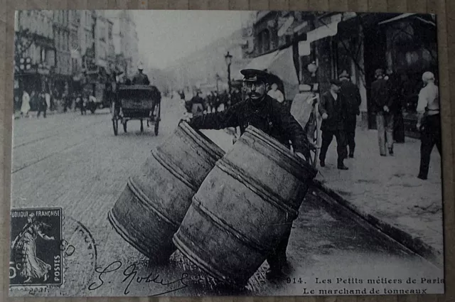 Carte postale repro Marchand de tonneaux, Paris petits metiers , postcard