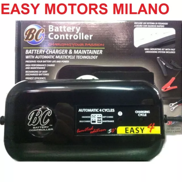 Bc. Batterie EASY4 Chargeur de + Mainteneur Moto Scooter Fabriqué en Italie