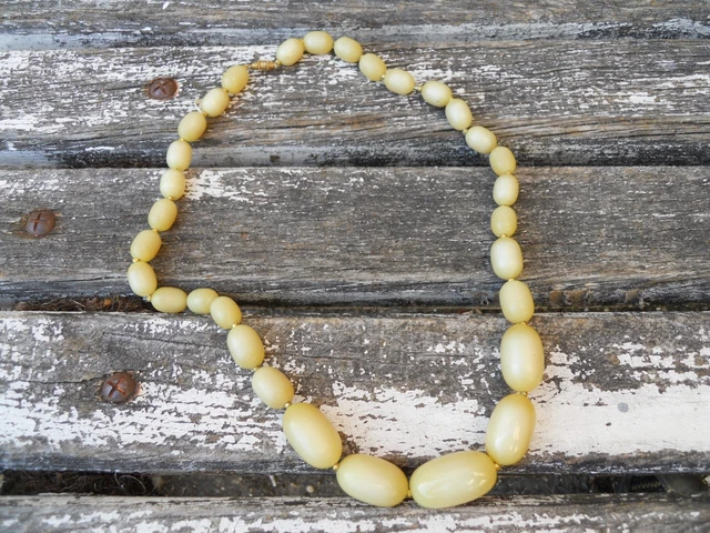 Collier Art Déco En Ambre Naturel Ou Bakélite – Perles Orange, Occasion, Style Vintage