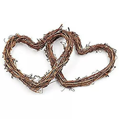 Natural Thick Grapevine Wreath Hoop Heart - 30cm Large HEART 2