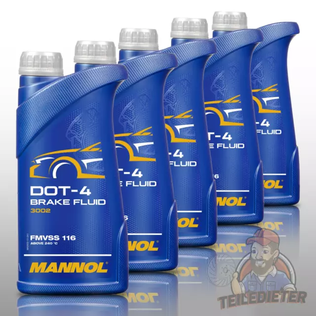 5L LITER MANNOL BREMSFLÜSSIGKEIT DOT-4 BRAKE FLUID | 5x1L DOT 4