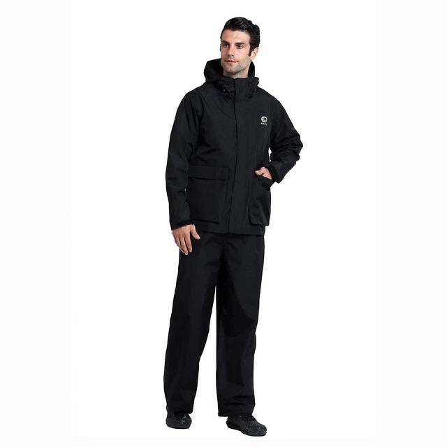 Rizzon Fishing Rain Suit for Men Waterproof Rain Jacket Bib Pants With Hood Foul Rizzon Fishing Rain Suit for Men Waterproof Rain Jacket Bib Pants With Hood Foul