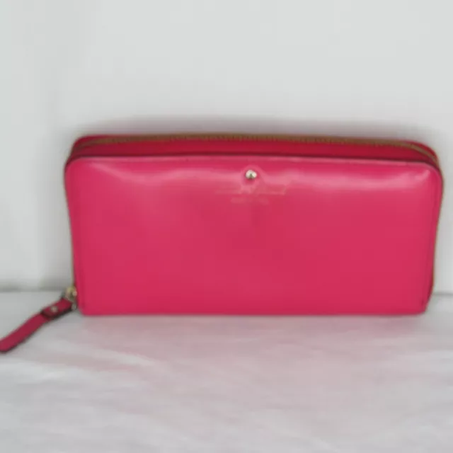 Kate Spade Pink Patent Leather LACEY Zip Around Accordion Wallet