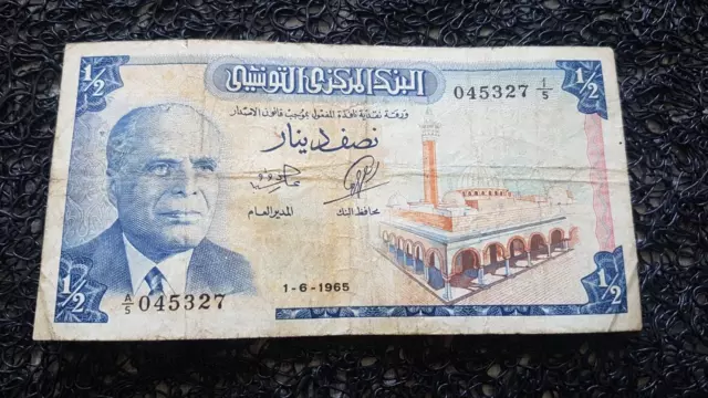 Billet Tunisie 1/2 dinar 1965